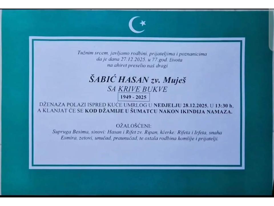 ŠABIĆ HASAN zv. Muješ sa Krive Bukve