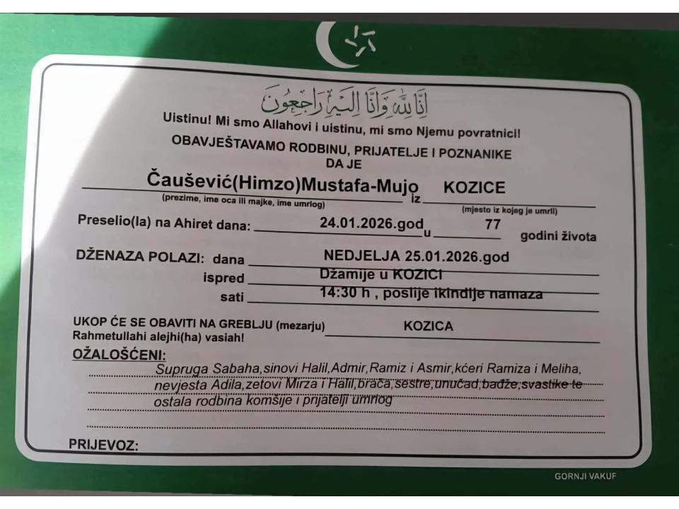 Čaušević (Himzo) Mustafa – Mujo