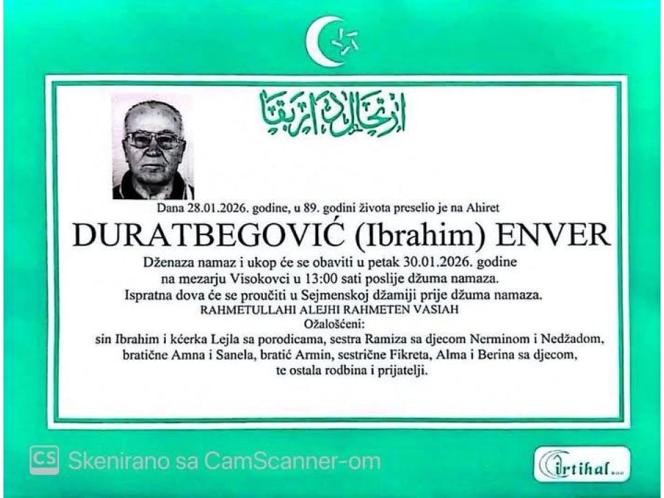 DURATBEGOVIĆ (Ibrahim) ENVER