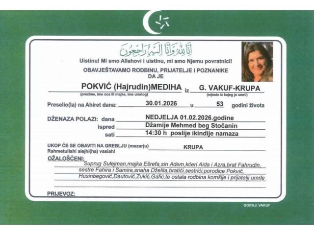POKVIĆ (Hajrudin) MEDIHA