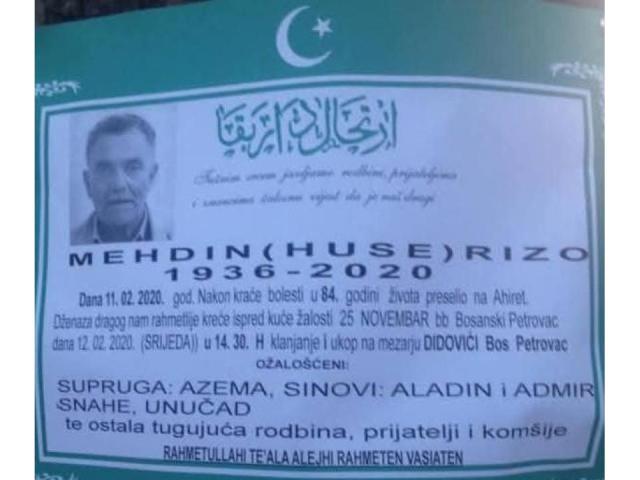MEHDIN ( HUSE ) RIZO - ĆEVABDŽIJA