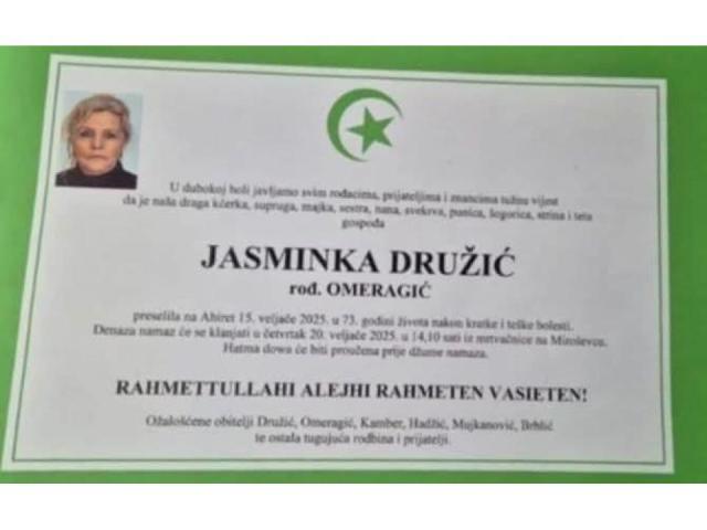 DRUŽIĆ ( ROĐ . OMERAGIĆ ) JASMINKA