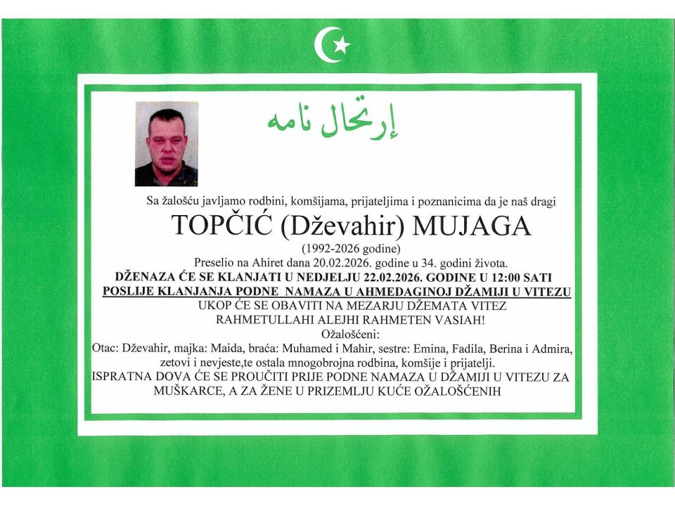 TOPČIĆ (Dževahir) MUJAGA