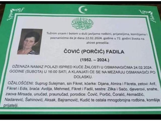 ČOVIČ ( PORČIĆ ) FADILA