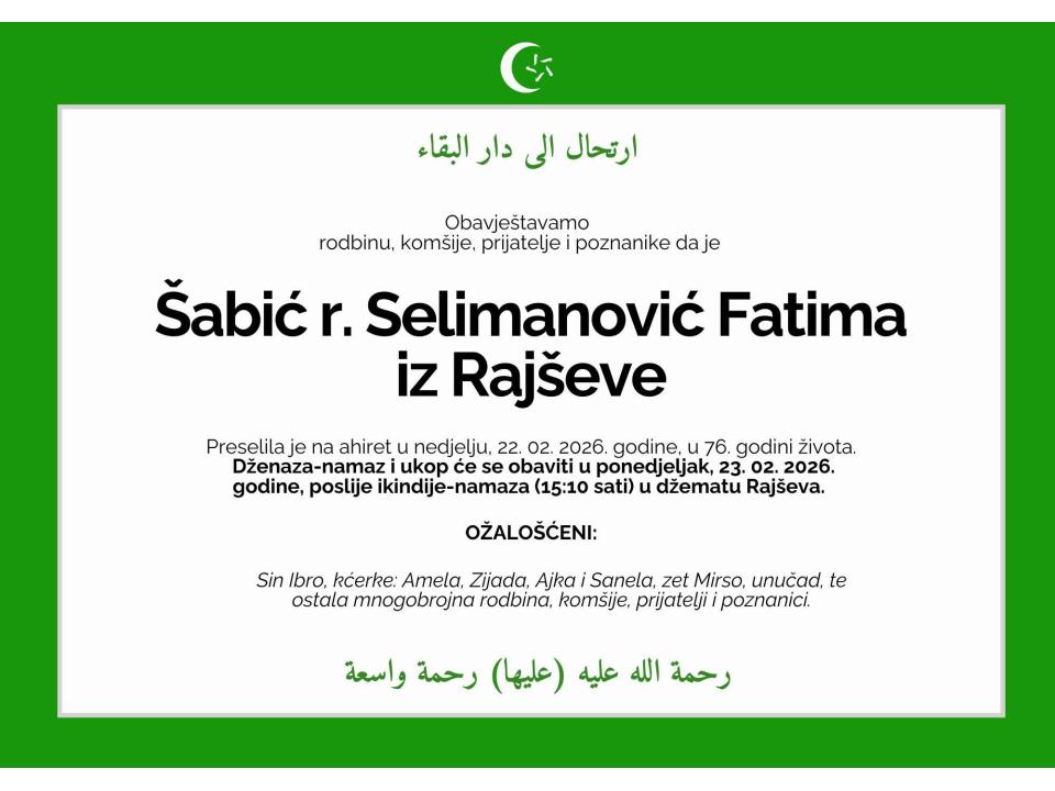 Šabić r. Selimanović Fatima