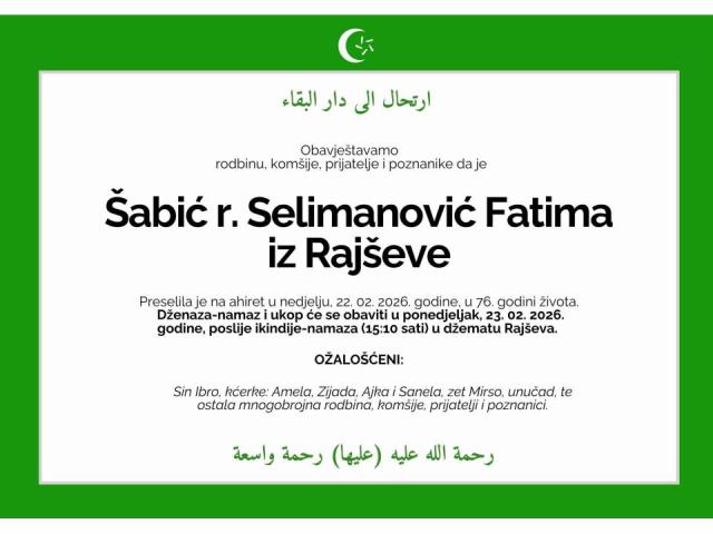 Šabić r. Selimanović Fatima