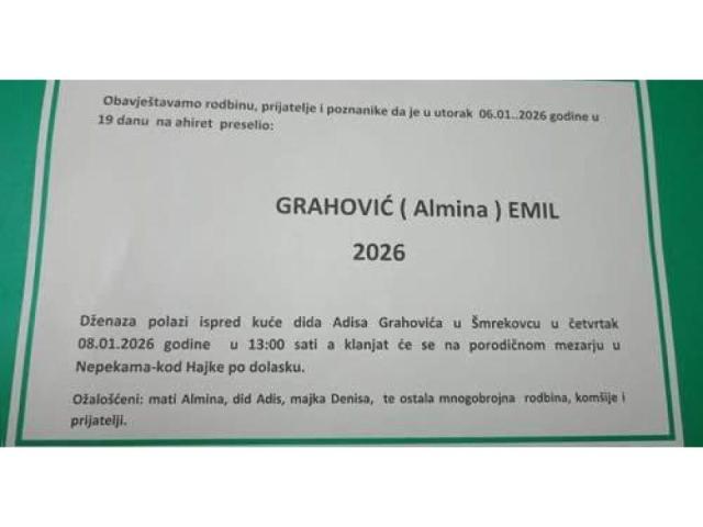 GRAHOVIĆ (Almina) EMIL