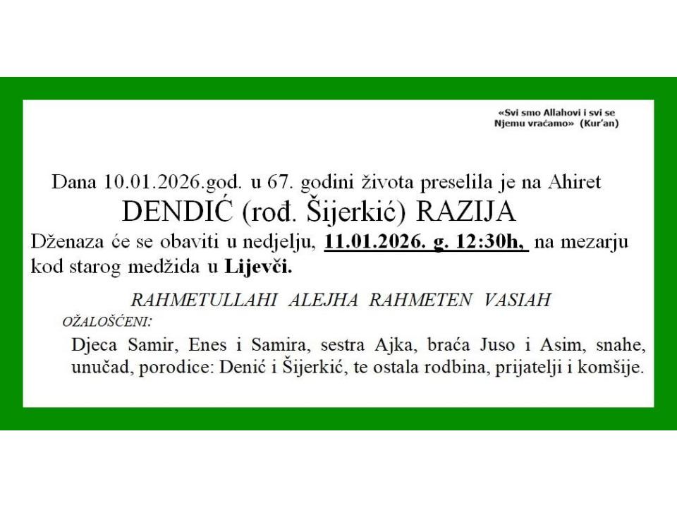 DENDIĆ (rođ. Šijerkić) RAZIJA