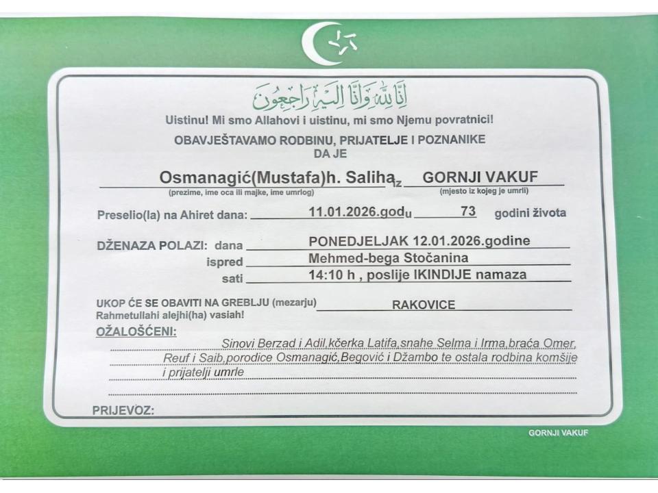Osmanagić (Mustafa) h. Saliha 