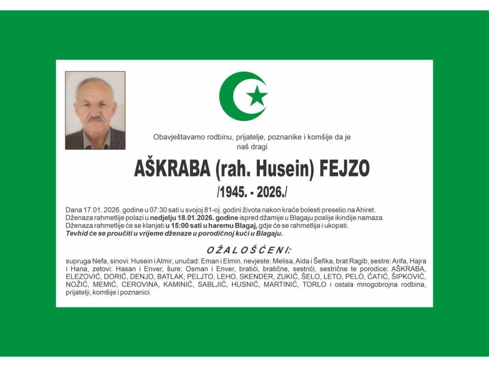 AŠKRABA (rah. Husein) FEJZO