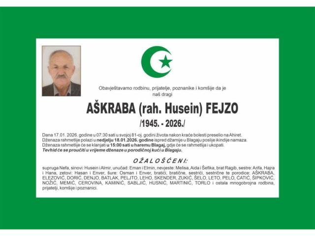 AŠKRABA (rah. Husein) FEJZO